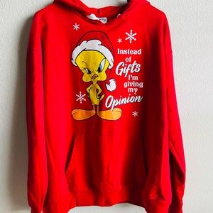 Looney Tunes Tweety Bird Christmas Red Pullover Hoodie 2XL Sassy Xmas Novelty
